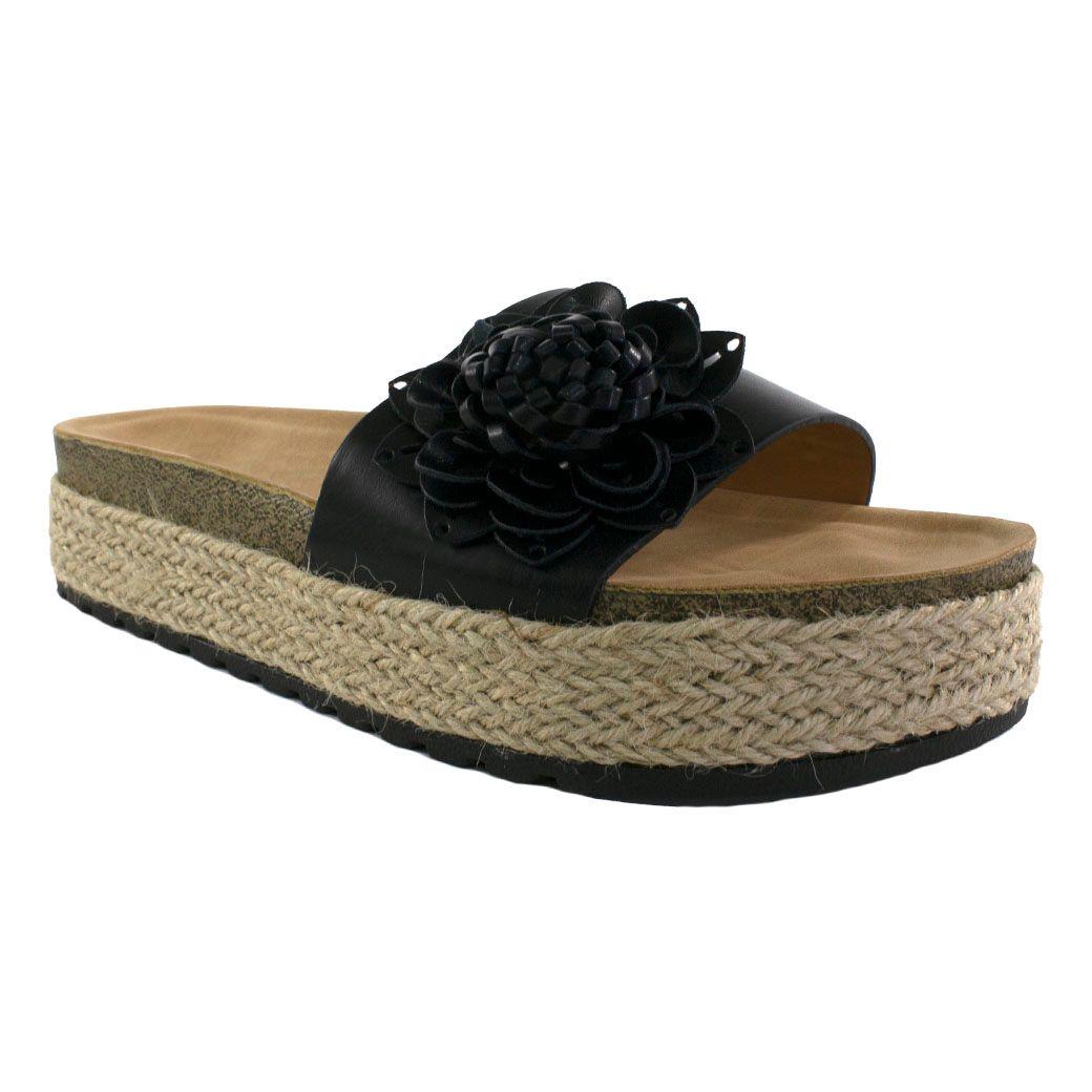 Sandalia Baja C/1 Flor Negro-0