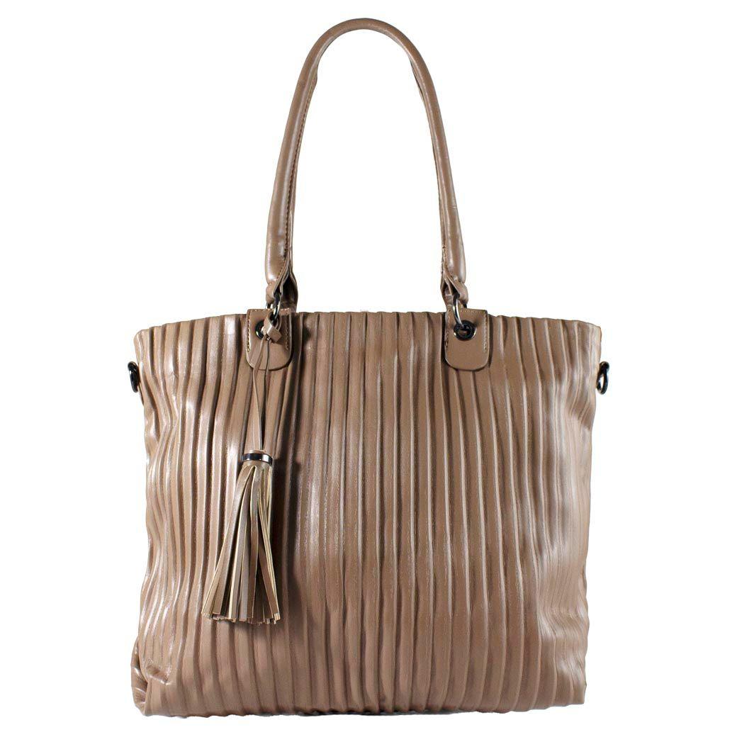 Cartera Full Pliegues Taupe-0