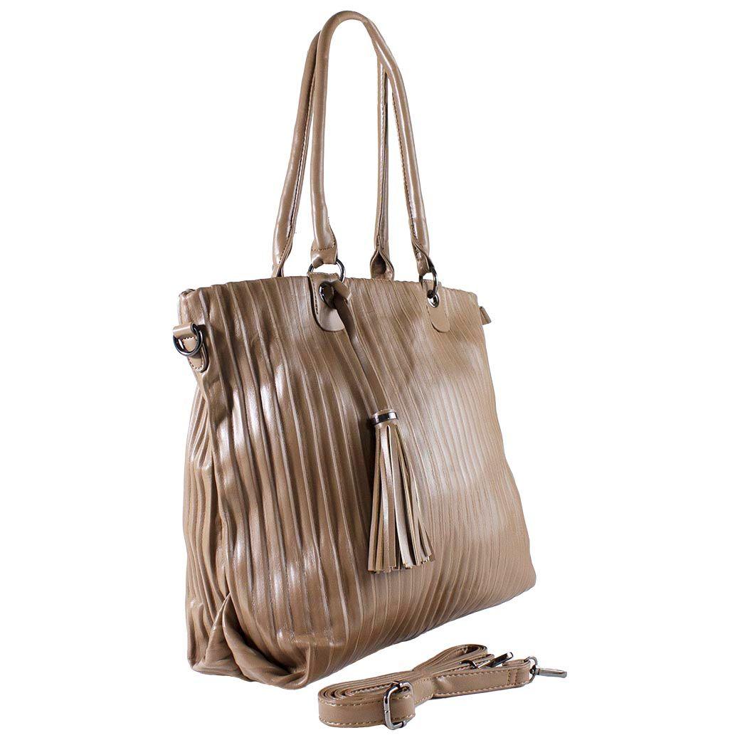 Cartera Full Pliegues Taupe-1