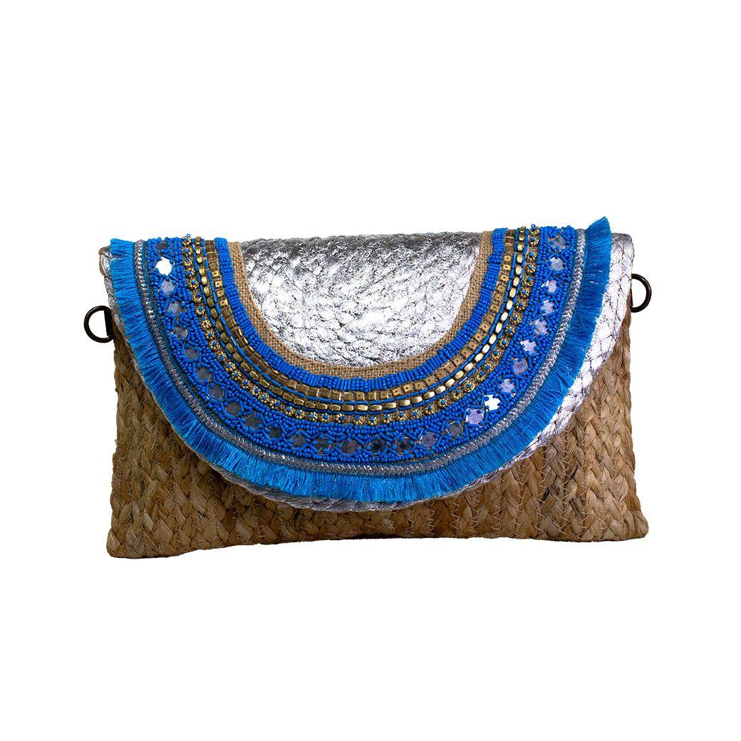 Bandolera yute c/ espejo Azul-0