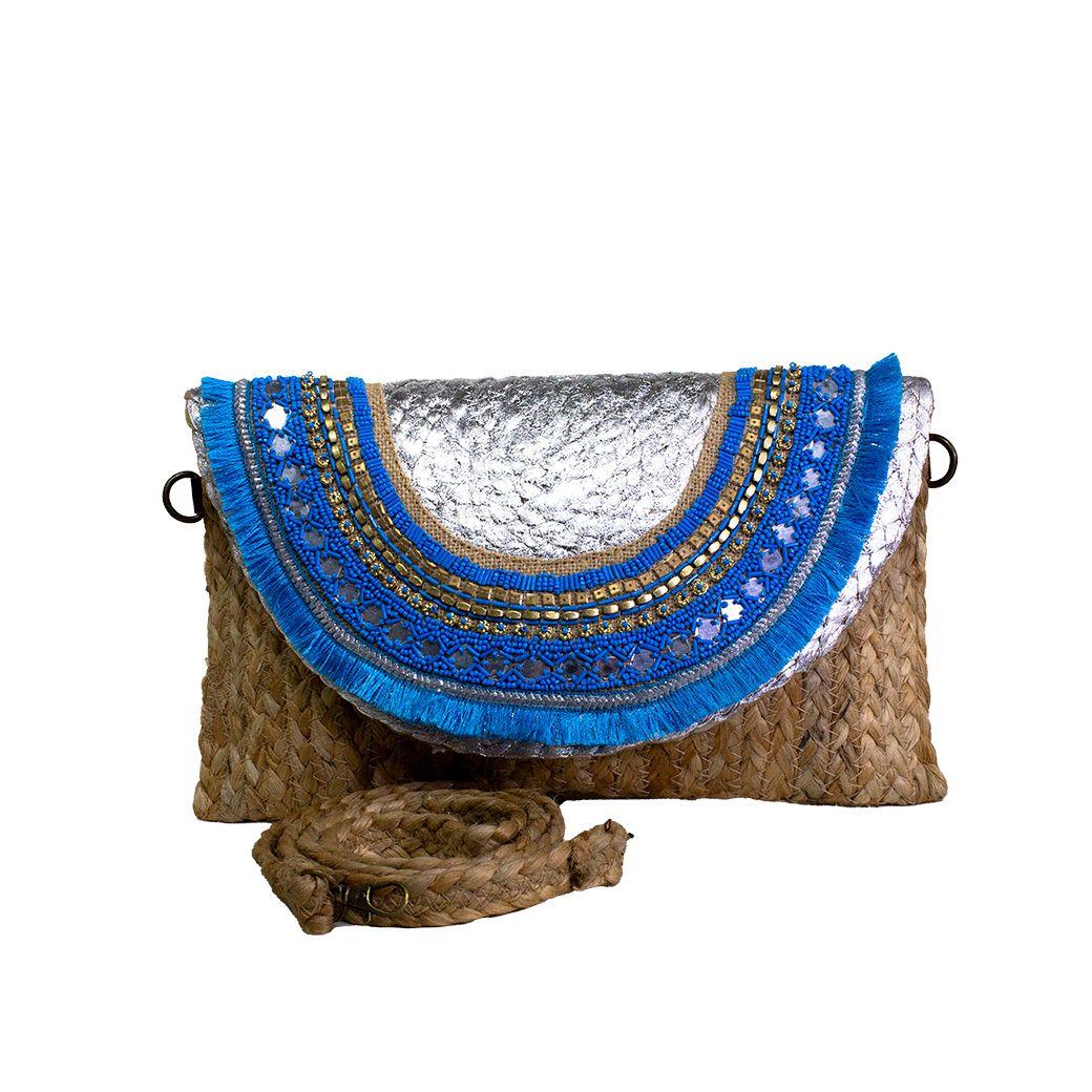 Bandolera yute c/ espejo Azul-1
