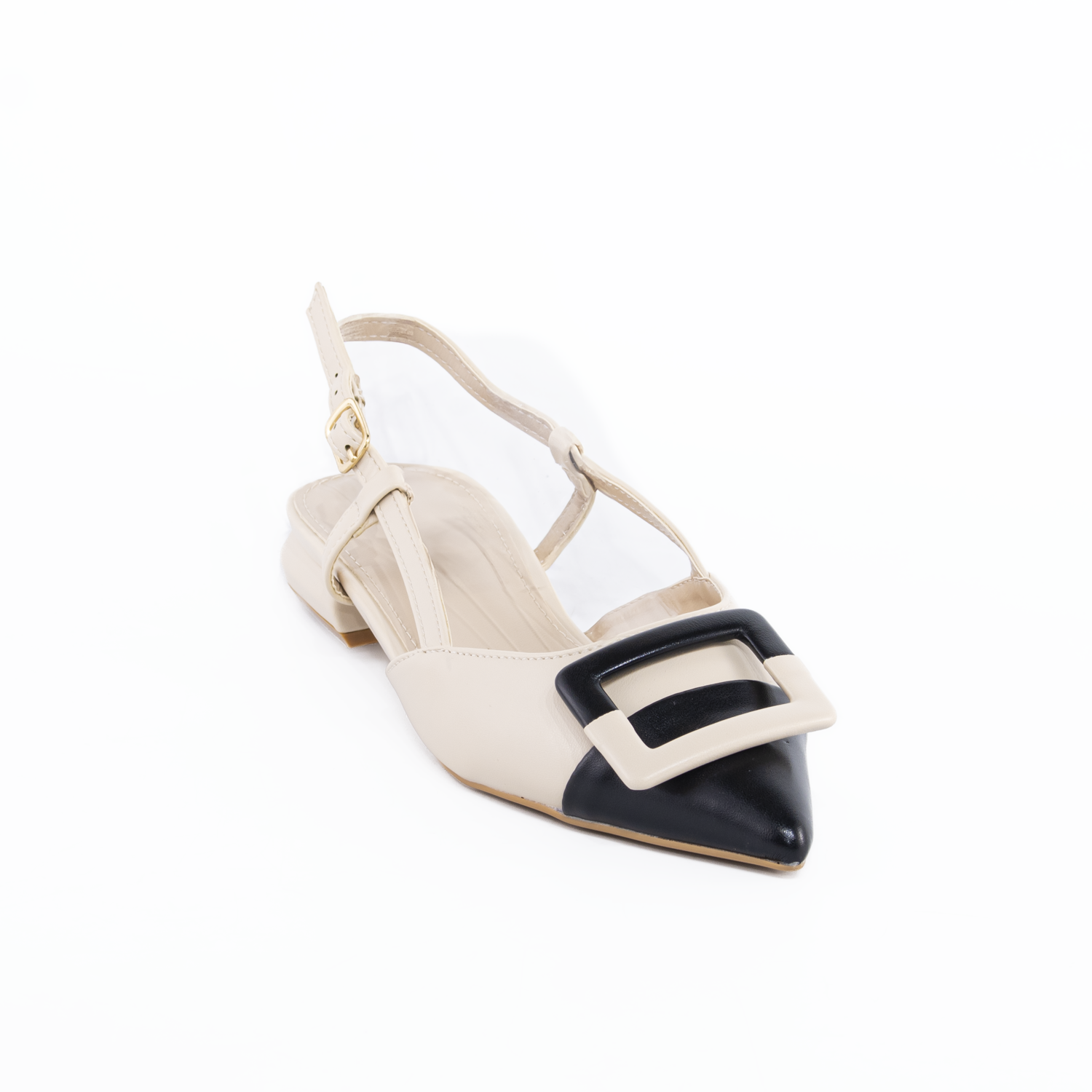 Stiletto abierto heb. Bicolor Negro-1