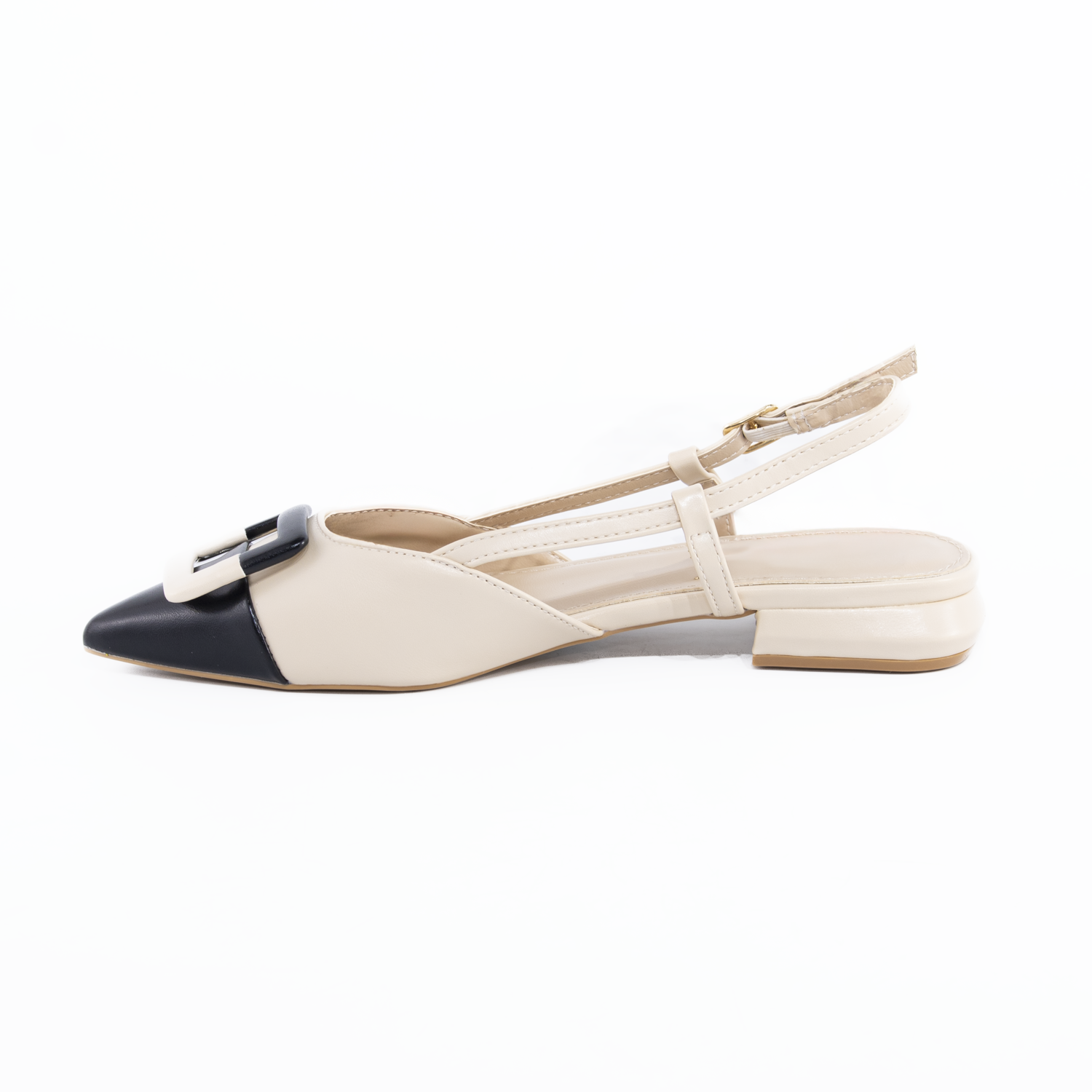 Stiletto abierto heb. Bicolor Negro-2