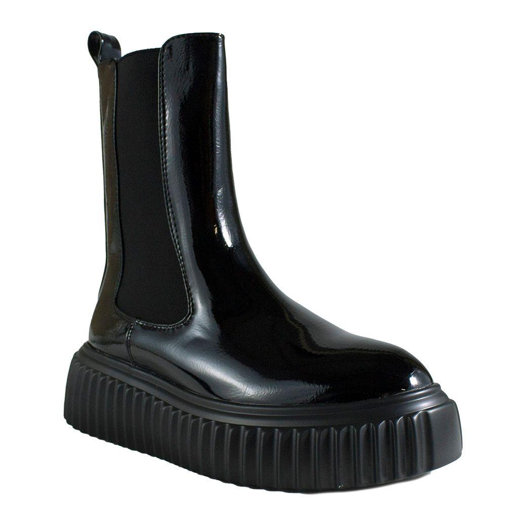 Botin Chelsea Plataforma Negro-0