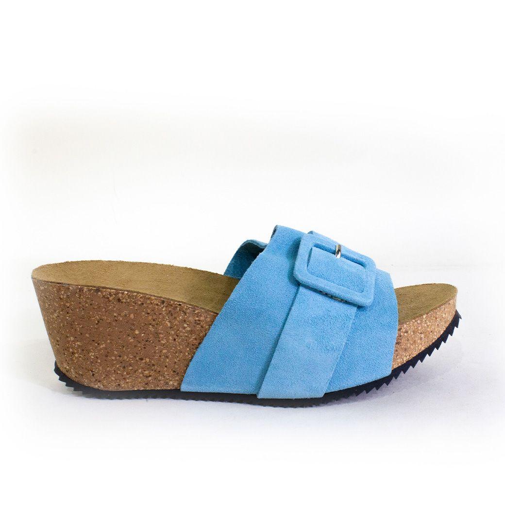 Sandalia alto hebilla forrada Celeste-0