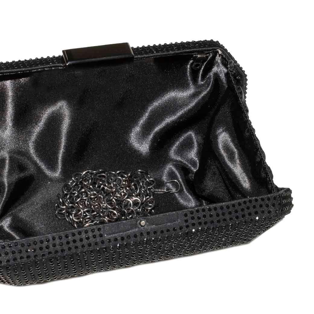 Cartera noche mediana rigida full strass Negro-3