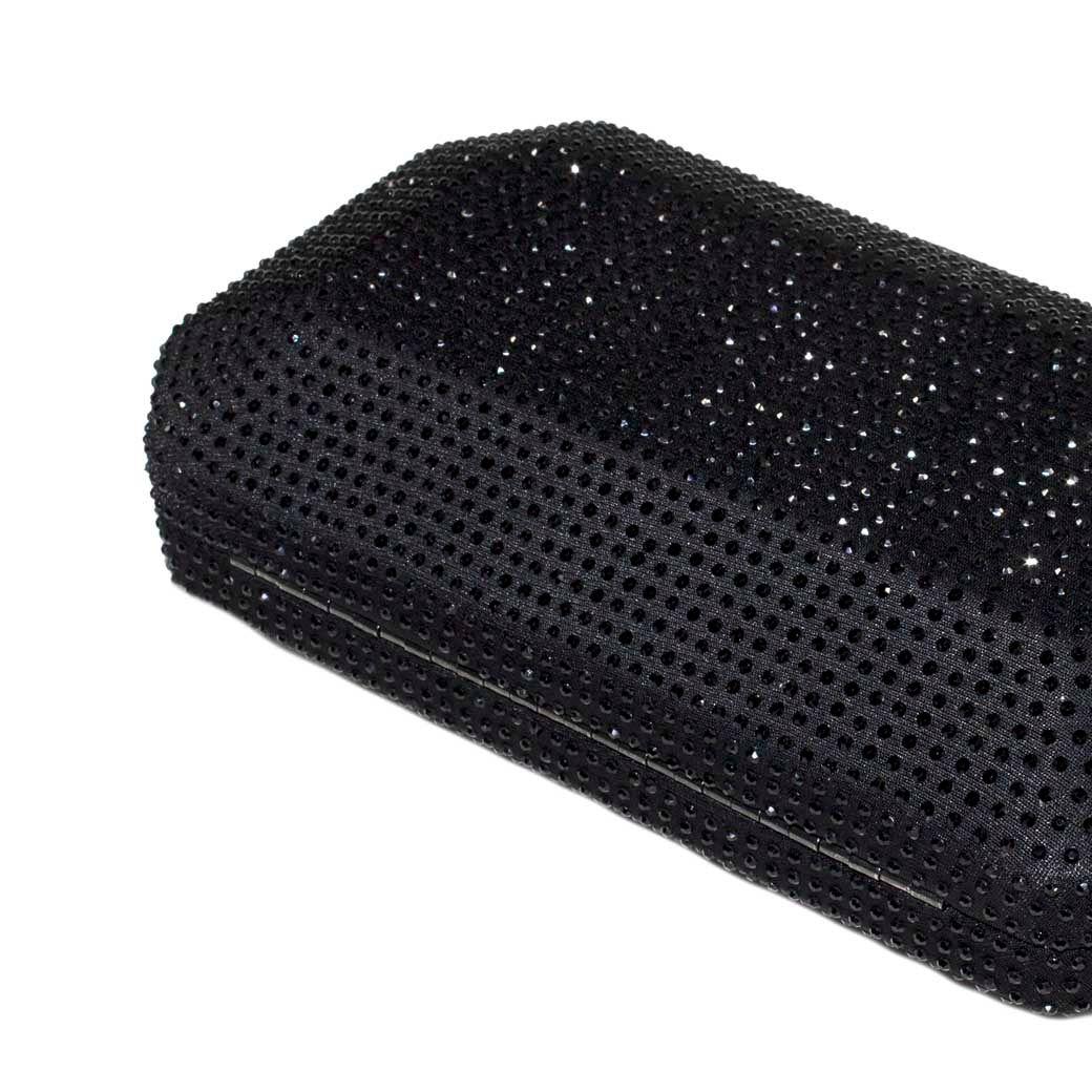 Cartera noche mediana rigida full strass Negro-4
