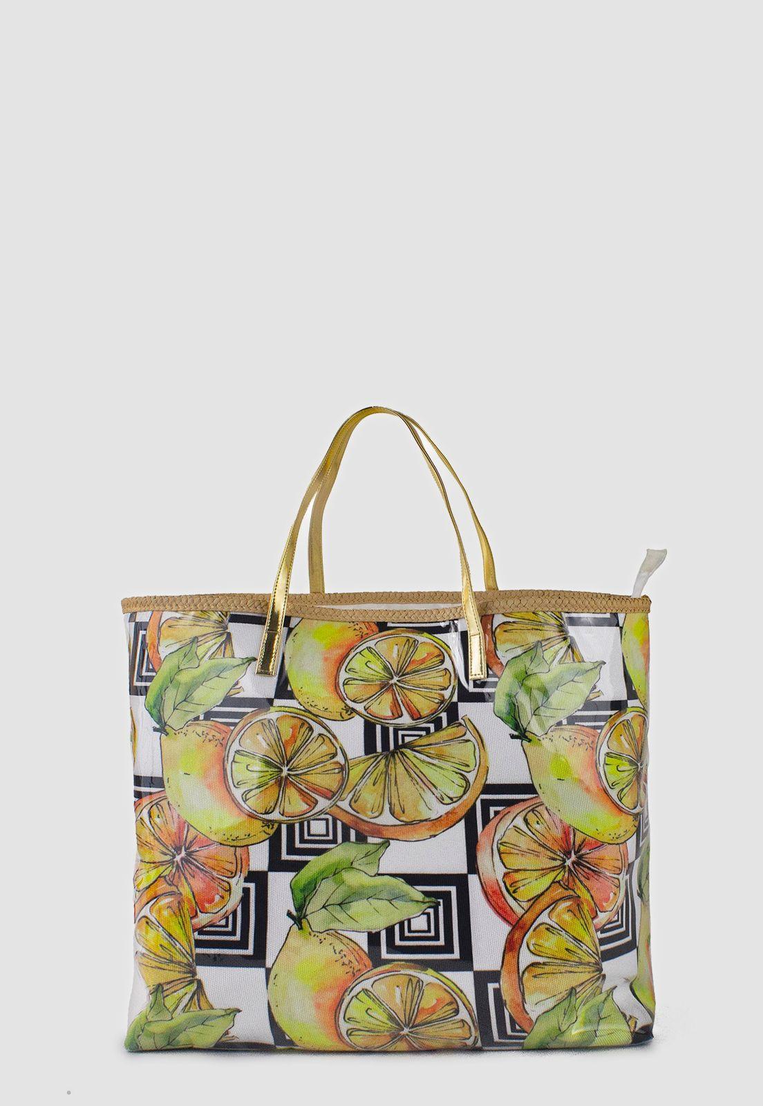 Bolso de Playa Limones Naranjo-2
