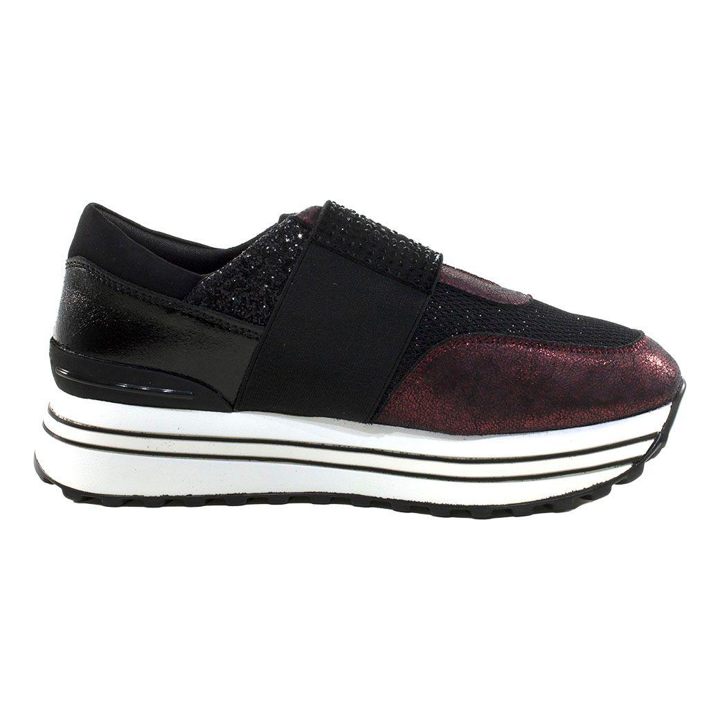 Zapatilla plataforma pasador strass Burdeo-1