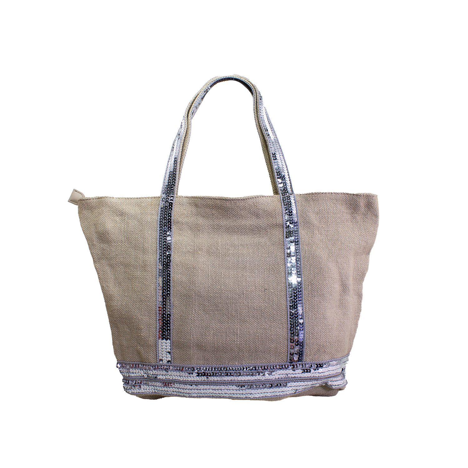 Cartera yute c/ lentejuelas Khaki-0
