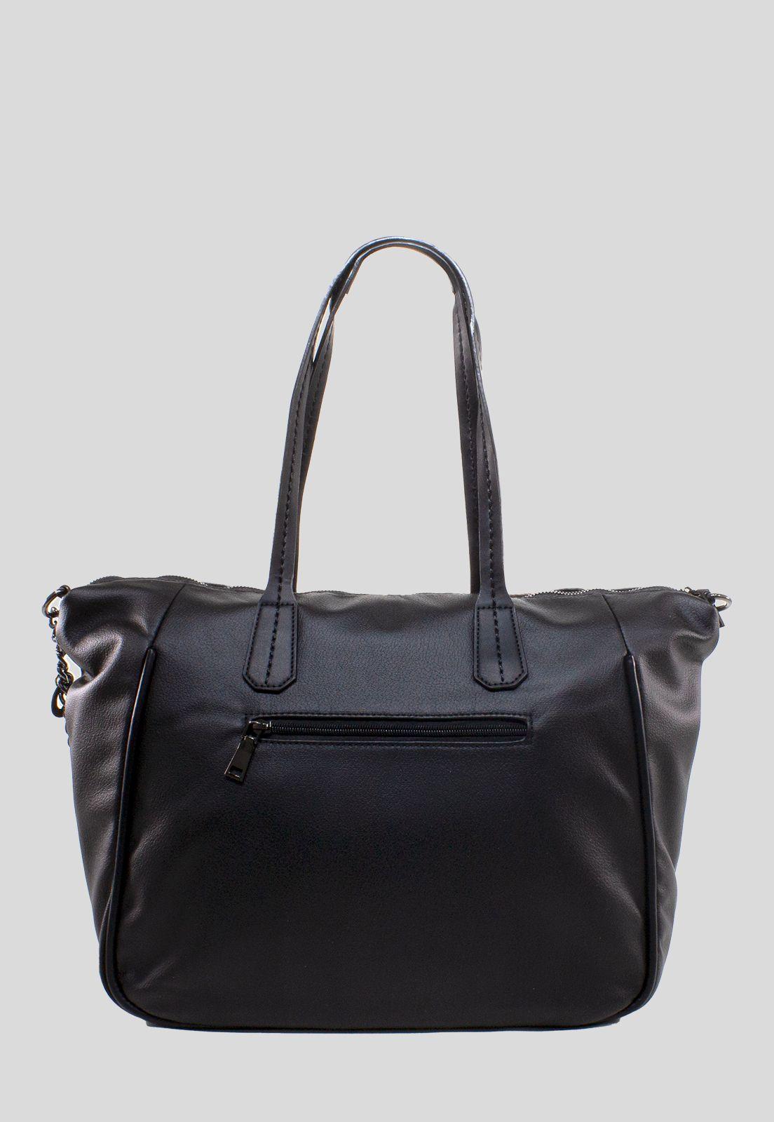 Cartera Grande Franjas Negro-2
