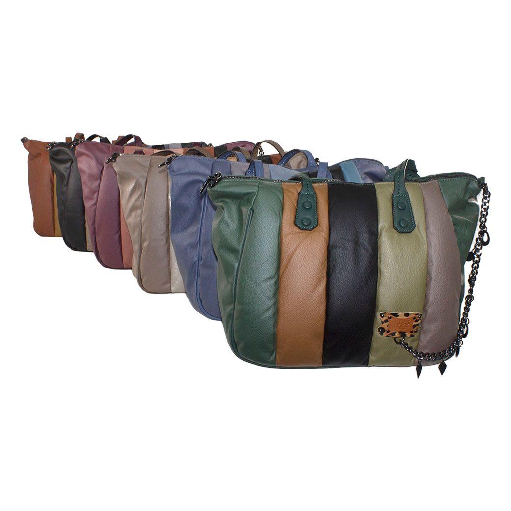 Cartera Grande Franjas Negro-5