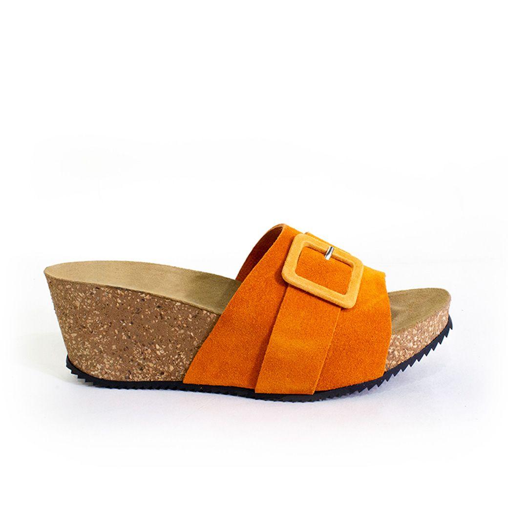 Sandalia alto hebilla forrada Naranjo-0