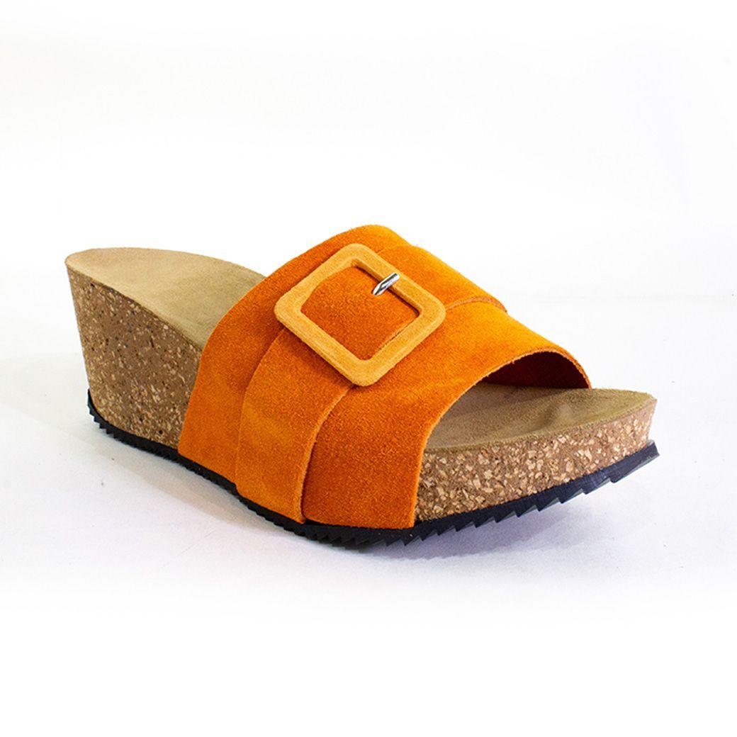 Sandalia alto hebilla forrada Naranjo-1