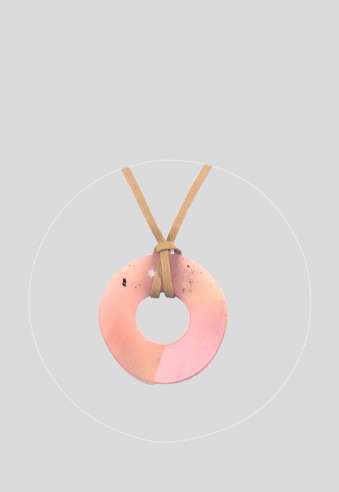Collar Circulo Acrilico Rosado-2