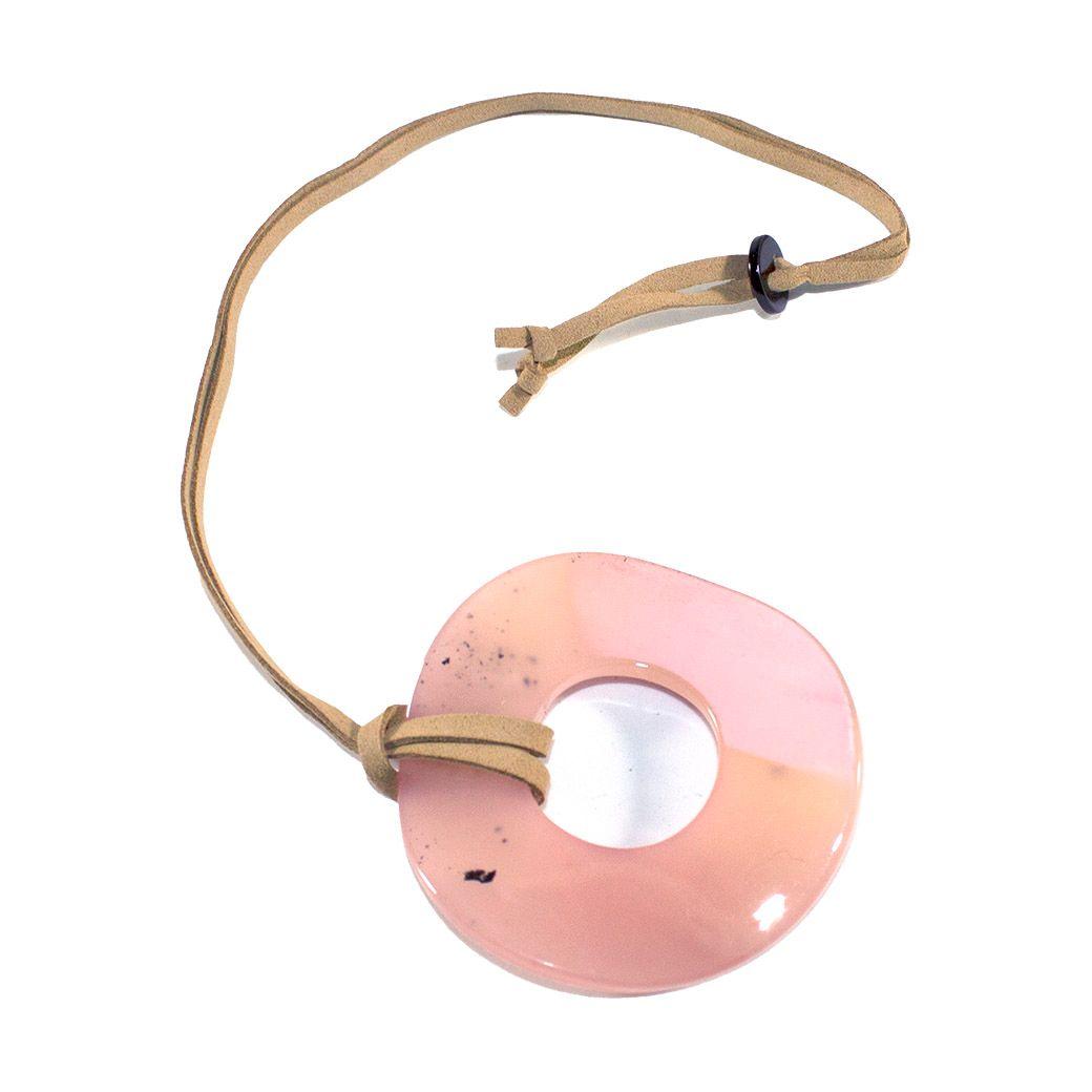 Collar Circulo Acrilico Rosado-1