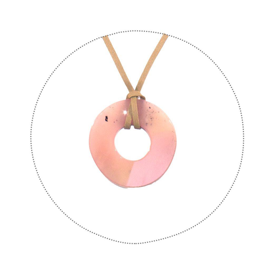 Collar Circulo Acrilico Rosado-2