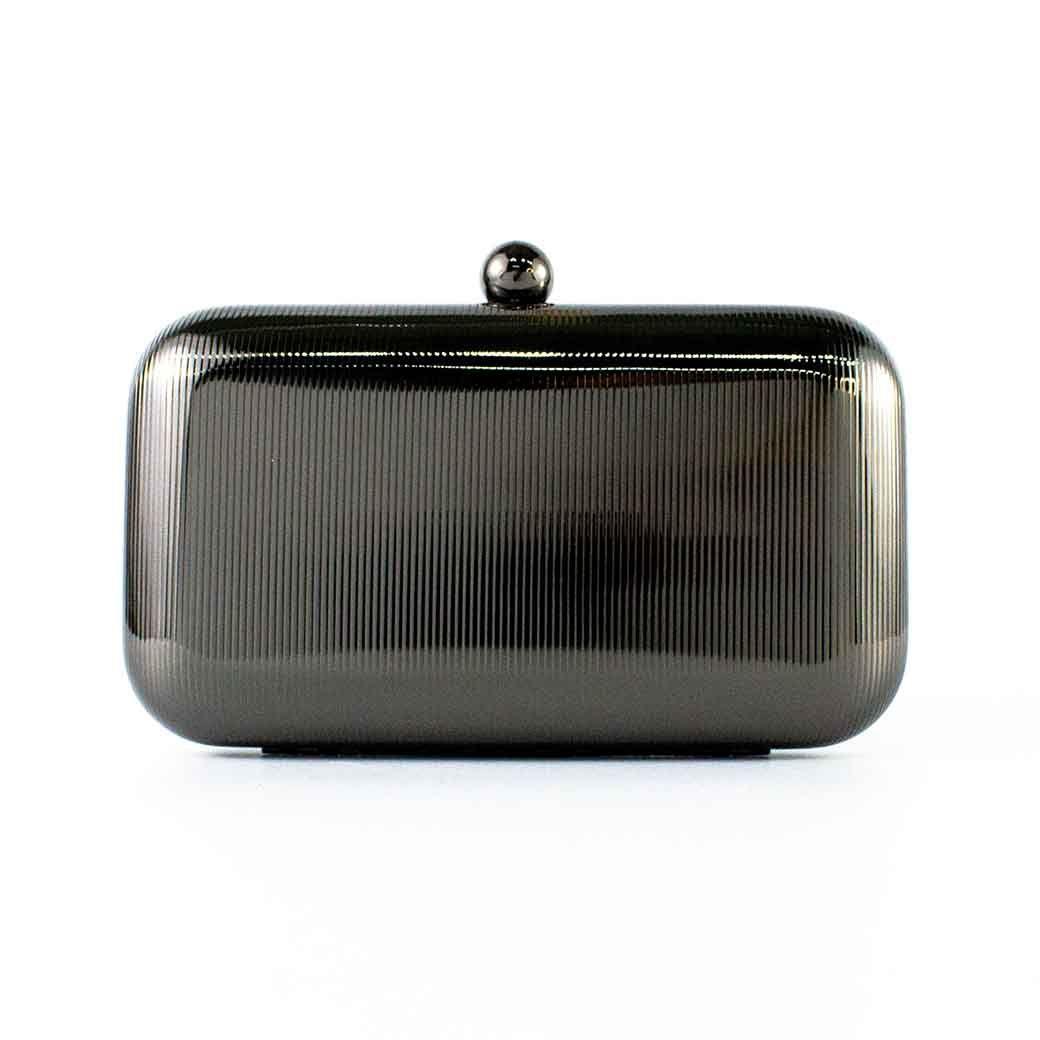 Cartera Metalizada de Noche Rigida 867 Mujer Negro Mailea-2