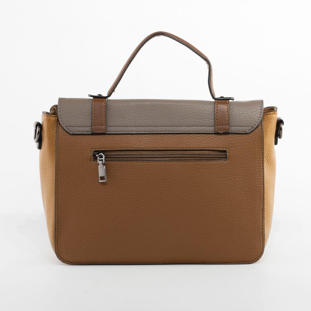 Cartera escolor c/ 2 hebillas Tostado-3
