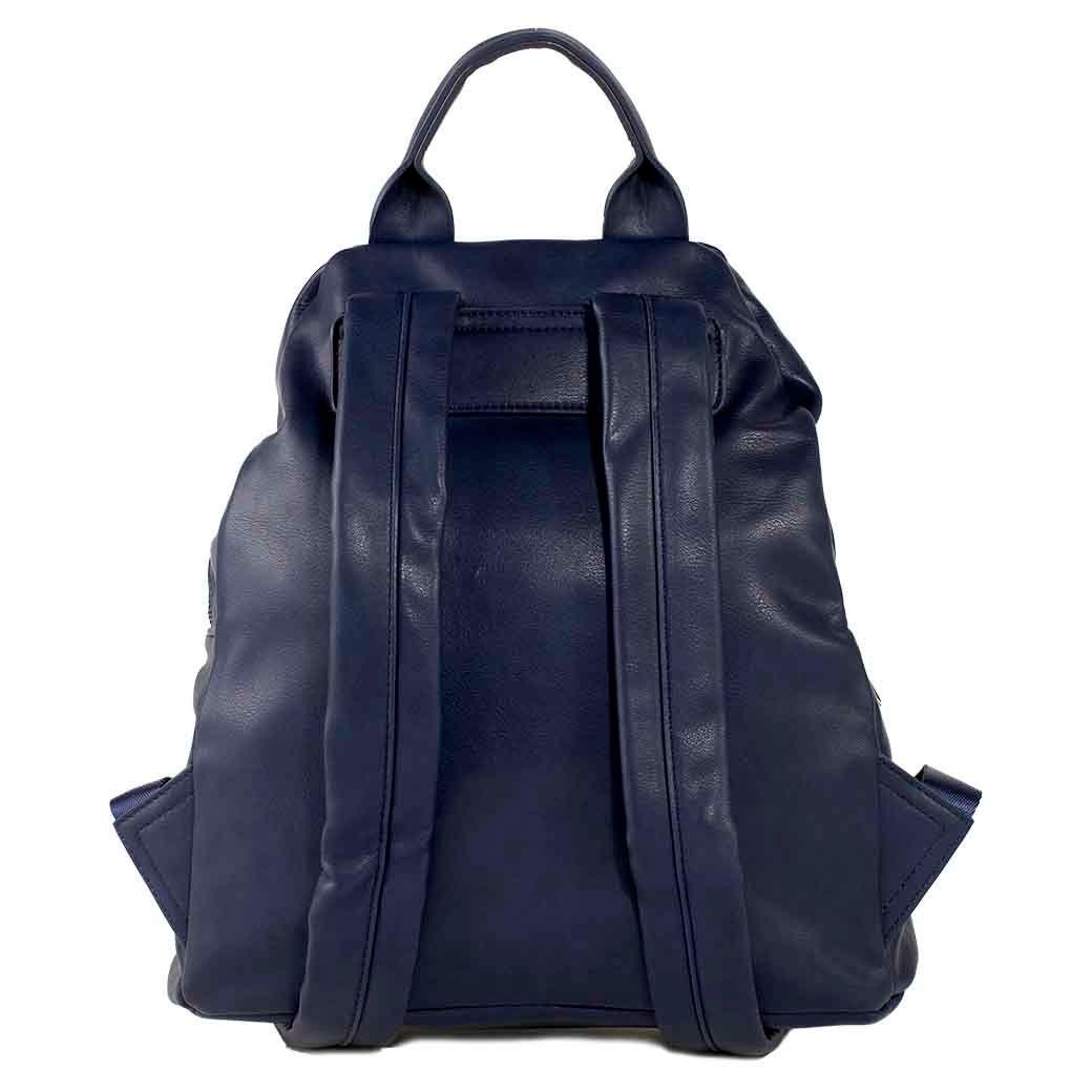 Mochila Flores Piel Azul-2