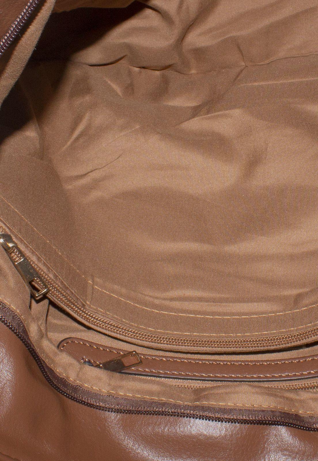 Cartera Franjas Acolchadas Café-3