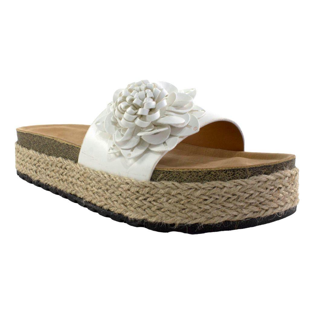 Sandalia Baja C/1 Flor Blanco-0
