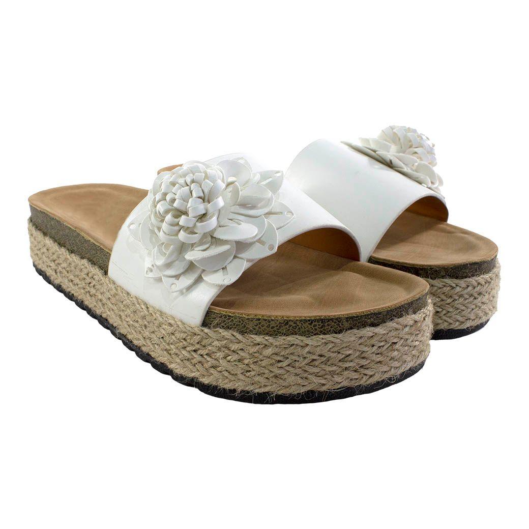 Sandalia Baja C/1 Flor Blanco-3