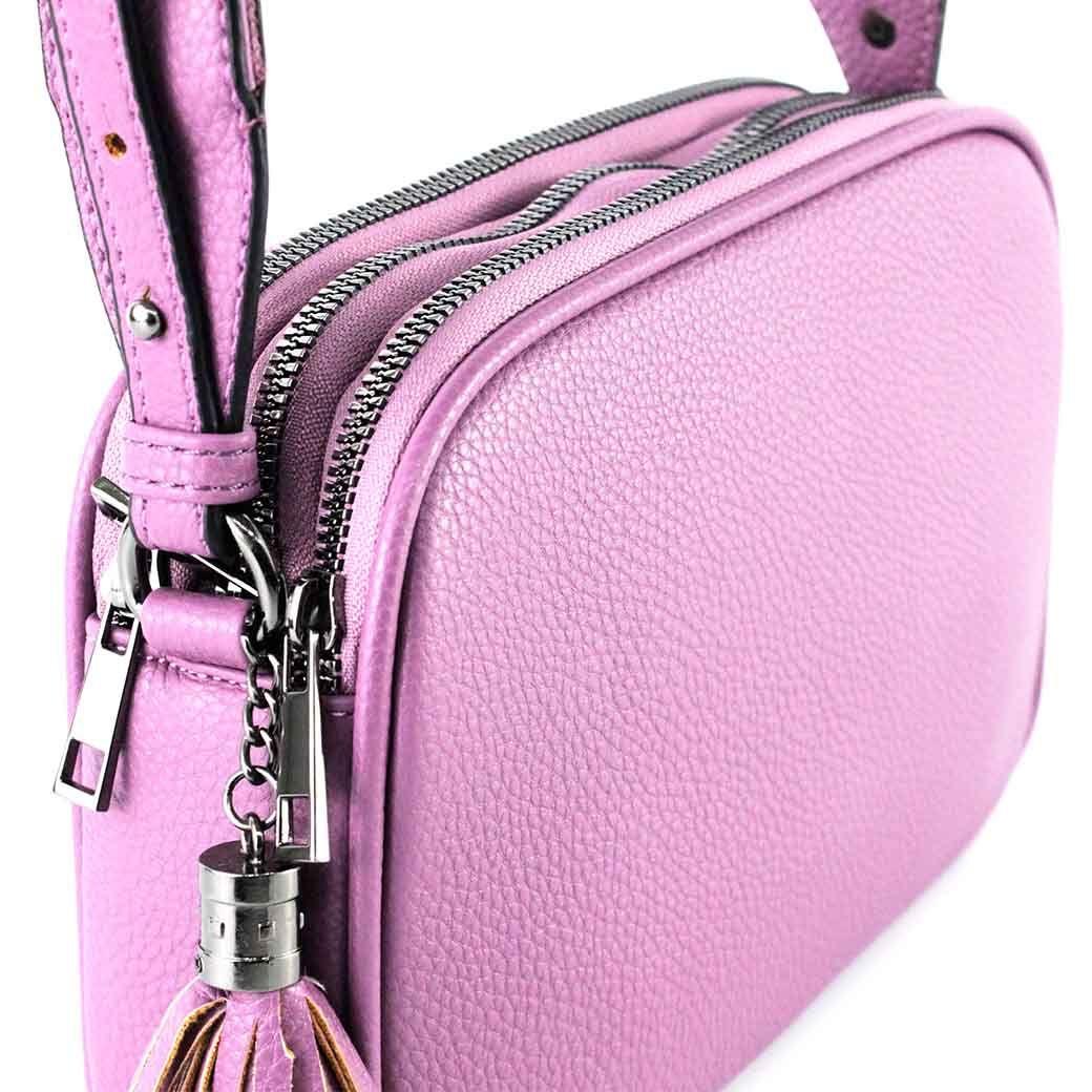 Bandolera Ecocuero Lisa 828 Mujer Lila Mailea-3
