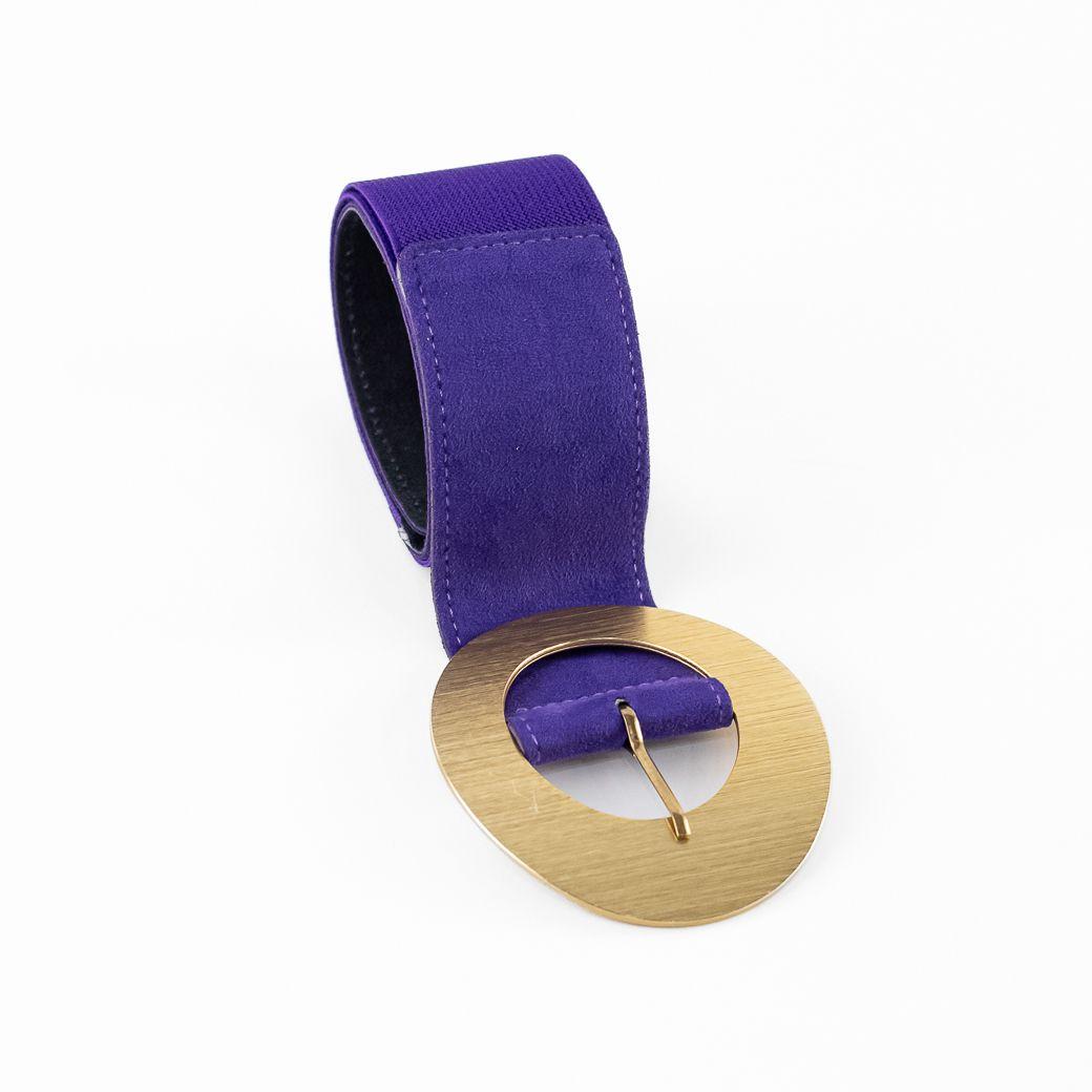 Cinturón Elastico Gamuza Hebilla Metal Mujer Morado Mailea-3