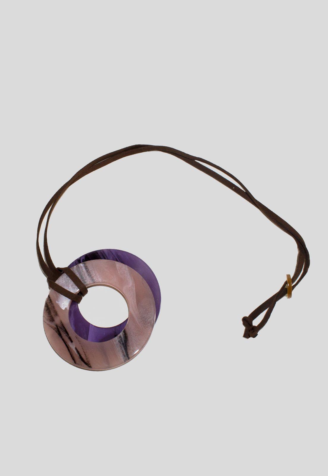 Collar Acrilico Doble Argolla Morado-2