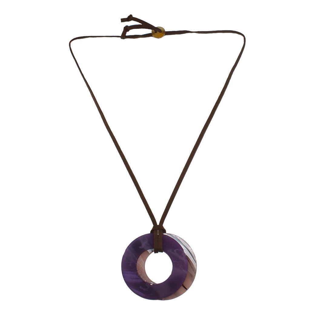 Collar Acrilico Doble Argolla Morado-0