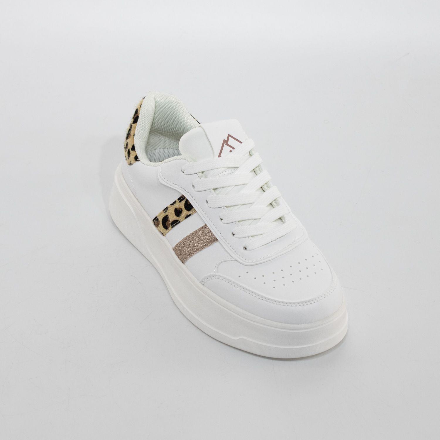 Zapatilla plataforma c/ leo Blanco-1
