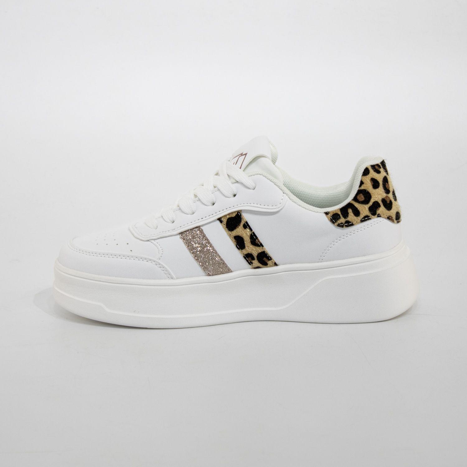 Zapatilla plataforma c/ leo Blanco-2