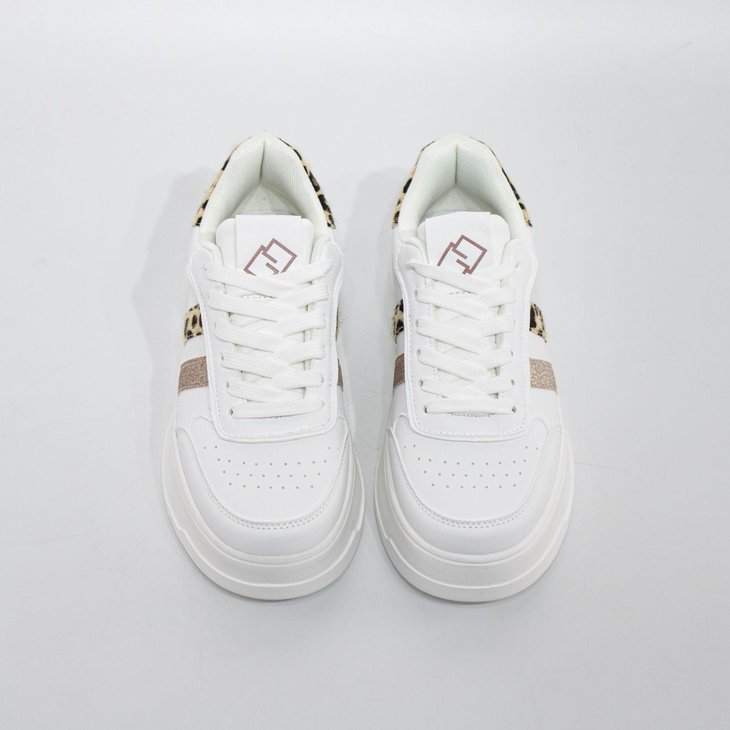 Zapatilla plataforma c/ leo Blanco-4