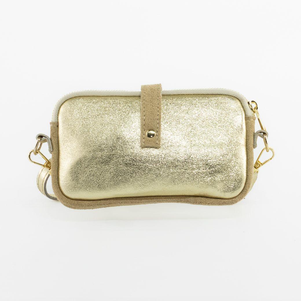 Portacelular cuero metalizado Oro-2