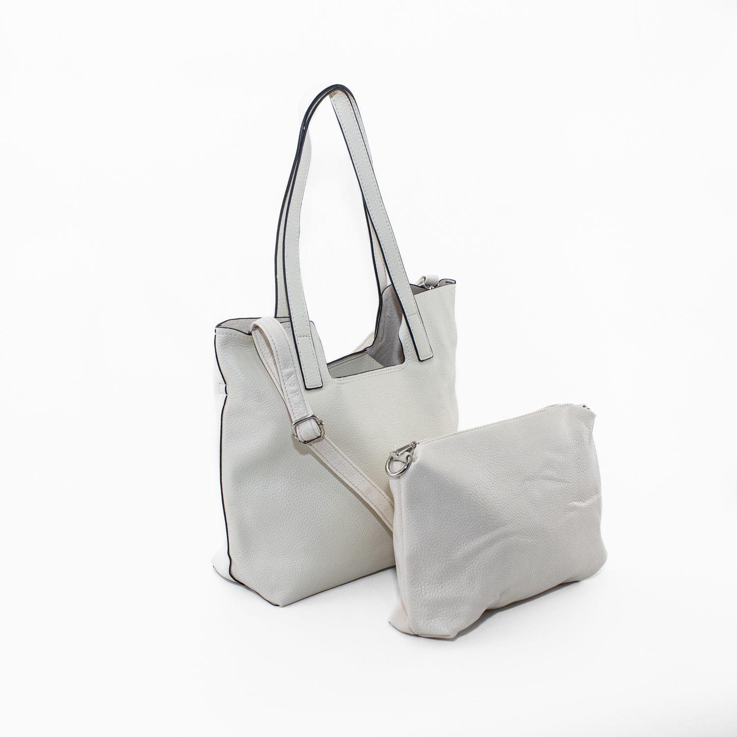 Cartera Lisa con Doble Manilla Beige-3