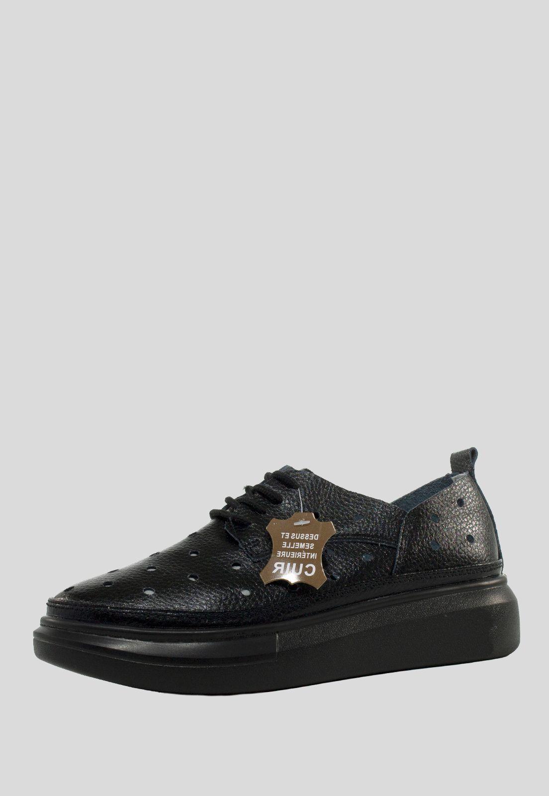 Zapatilla Cuero Negro-0