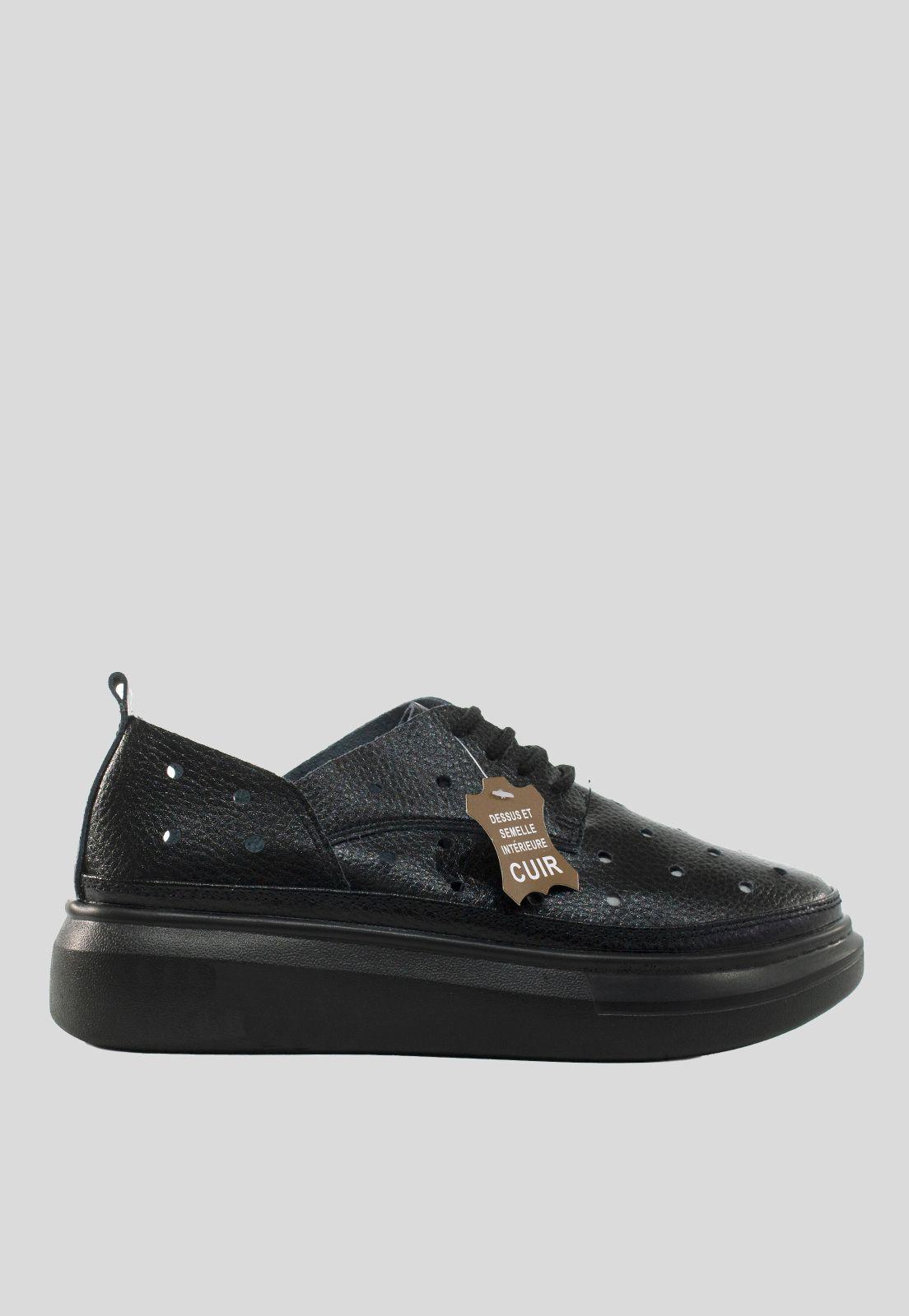 Zapatilla Cuero Negro-1
