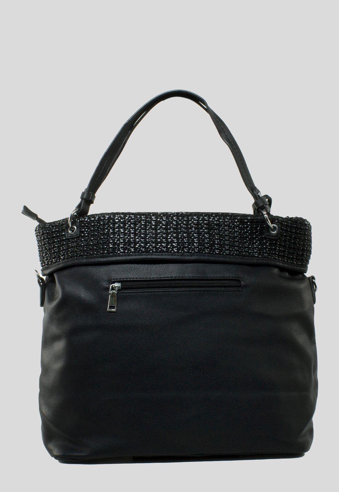 Cartera Franja Tejida Negro-2