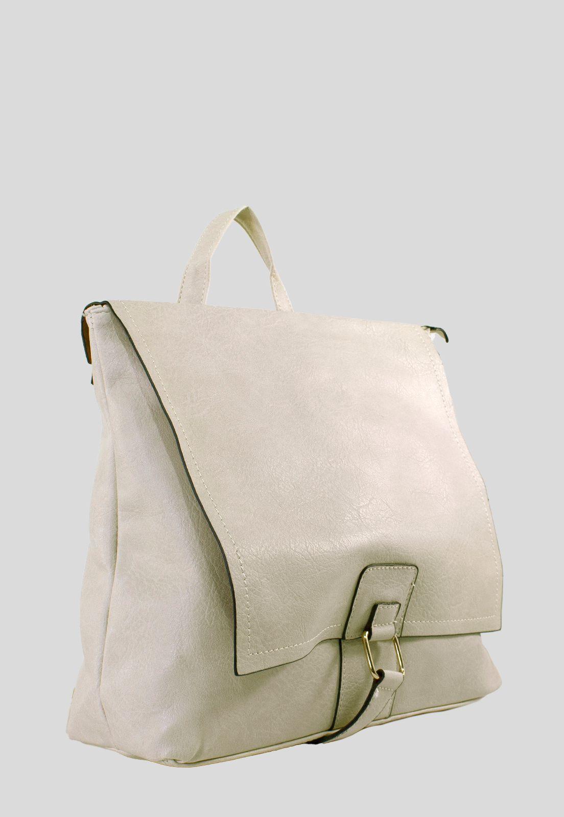 Mochila Con Argolla Cuadrada Beige-1