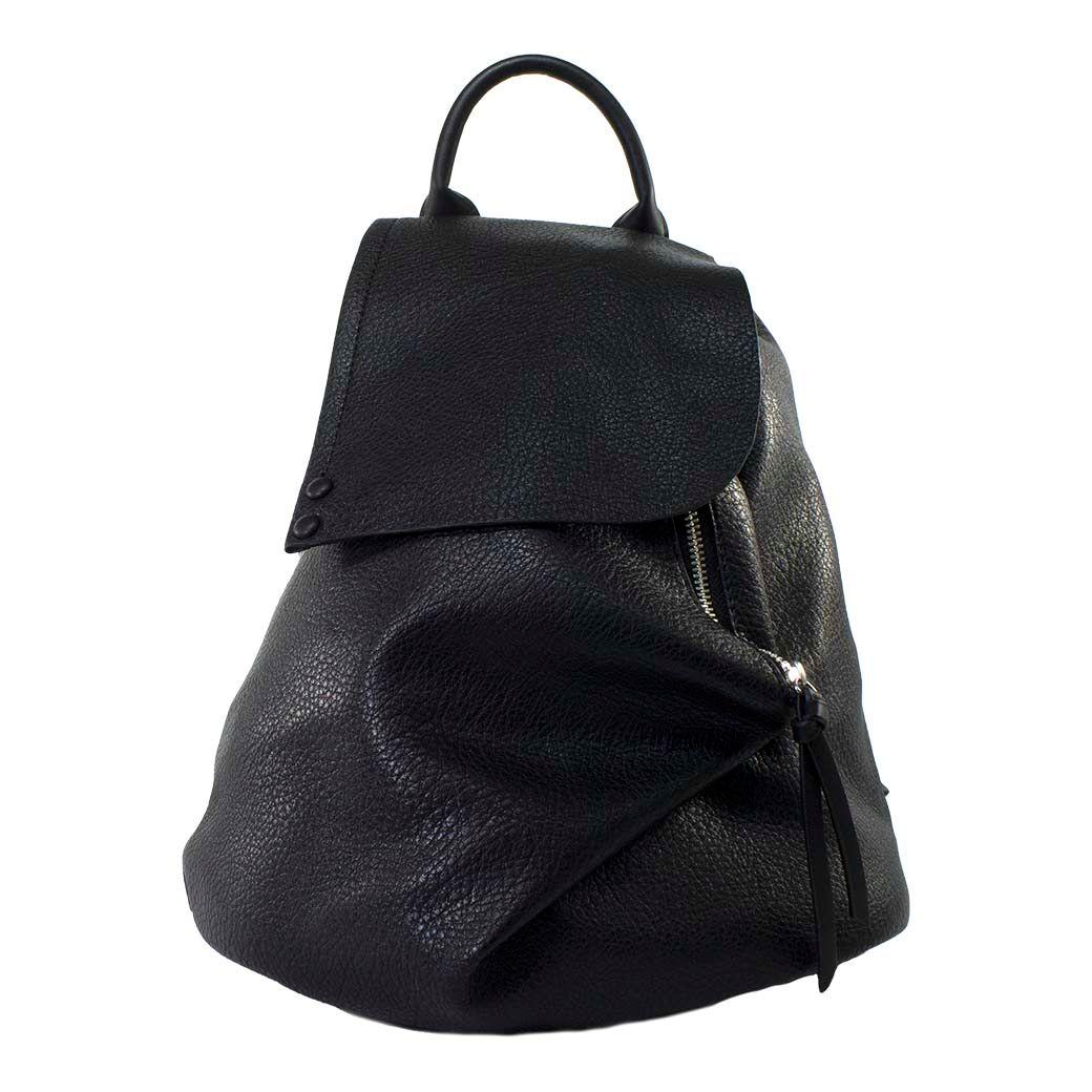 Mochila Con Cierre Oblicuo Negro-0