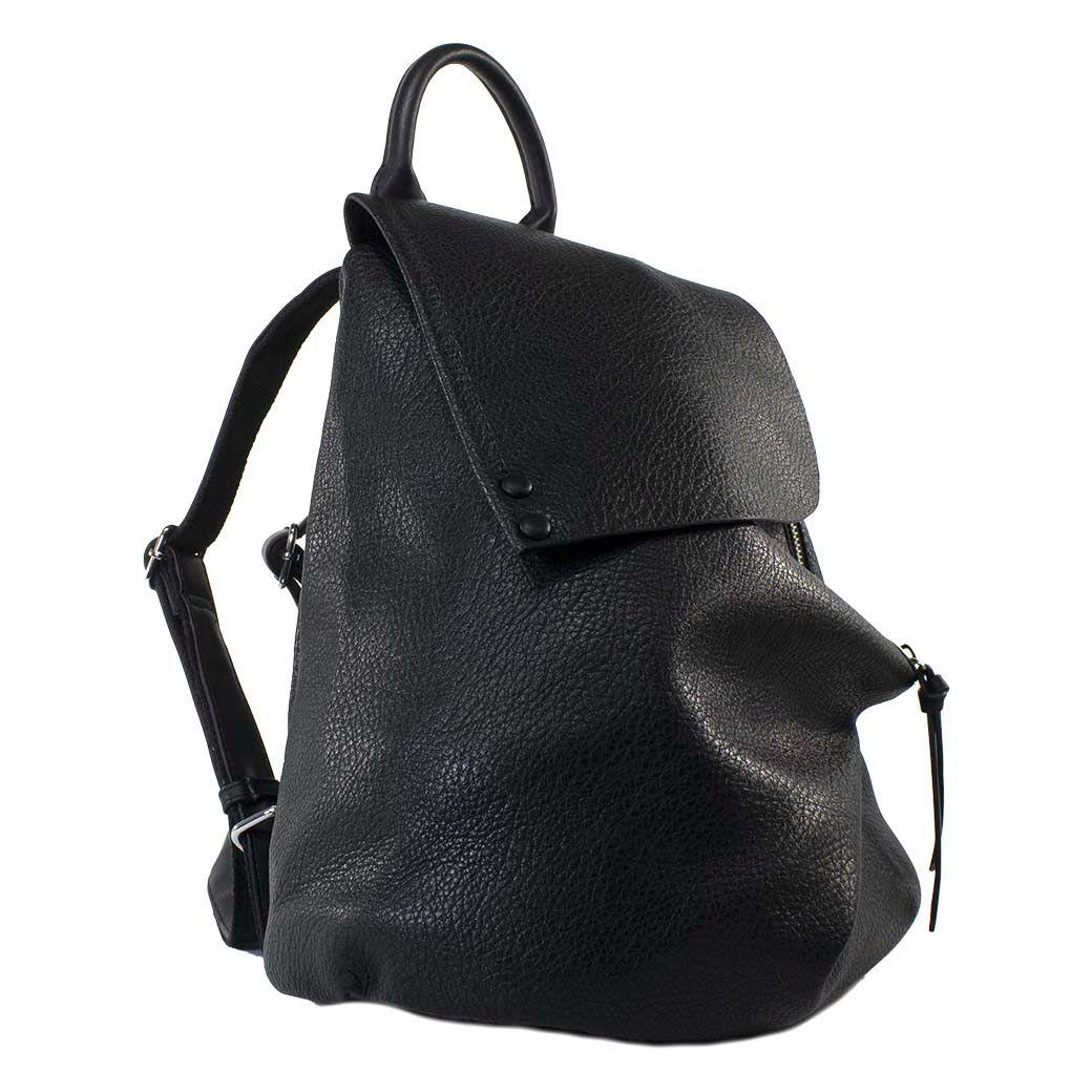 Mochila Con Cierre Oblicuo Negro-1