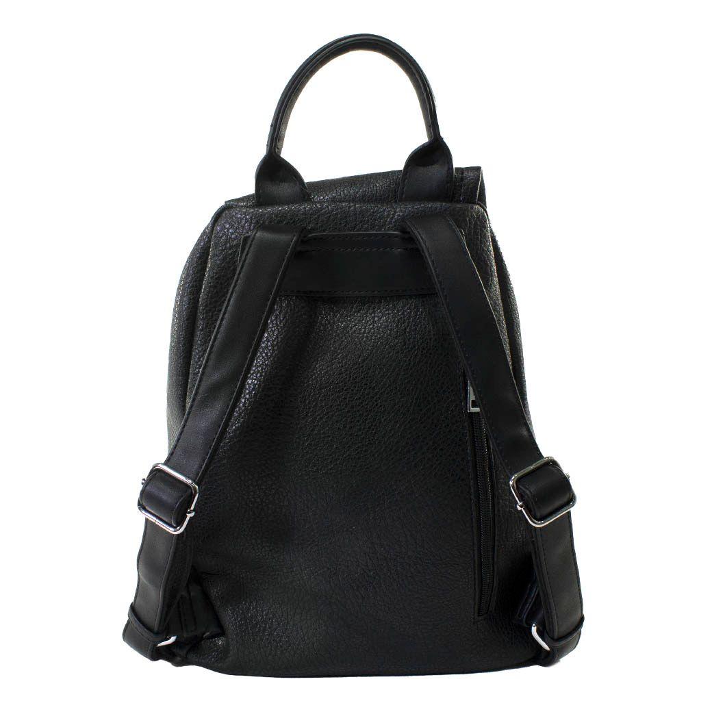 Mochila Con Cierre Oblicuo Negro-2