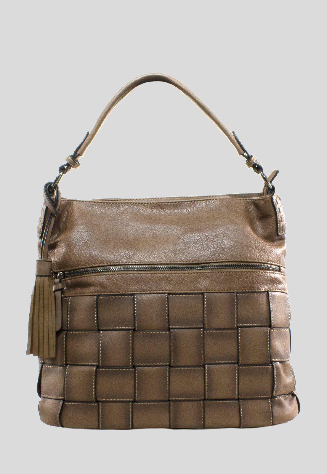 Cartera Base Entrelazada Taupe-0