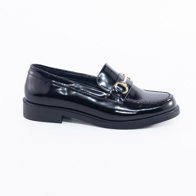 Zapato mocasin c/pas. Metal Negro-0