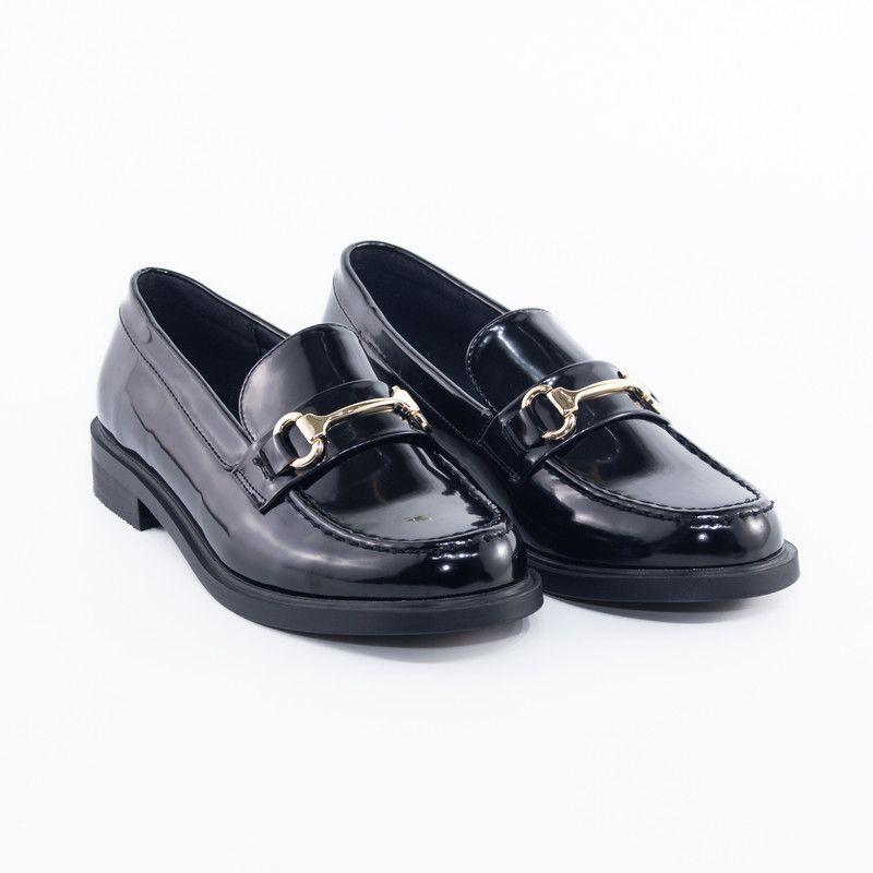Zapato mocasin c/pas. Metal Negro-3
