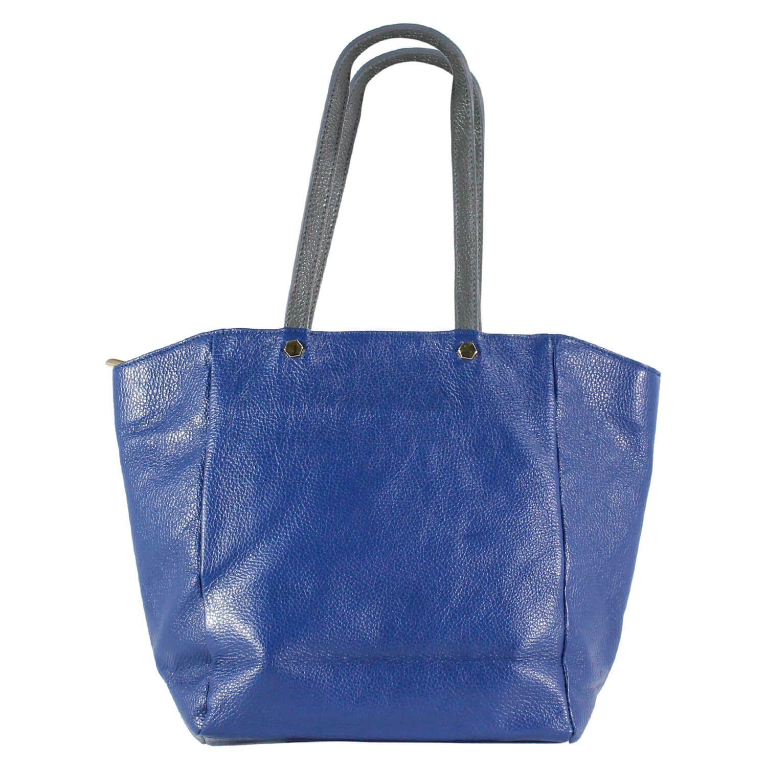 Cartera Cuero Esquinas Oblicuas Azul-1