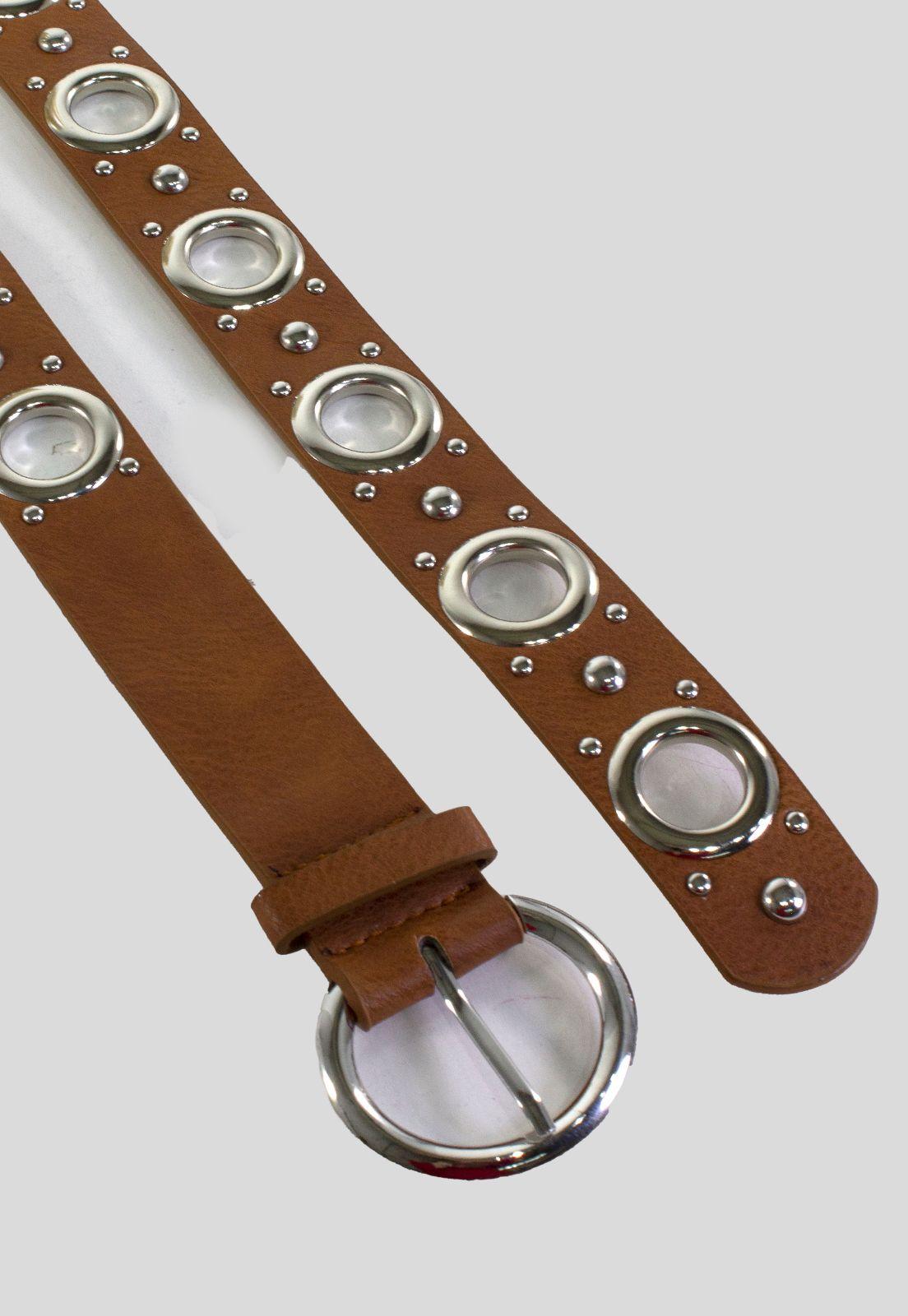 Cinturon C/Ojetillo Y Remaches Tostado-2