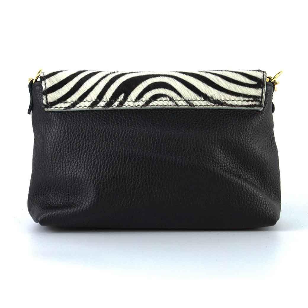 Cartera de Cuero Cierre 673 Mujer Cebra Blanco Mailea-2