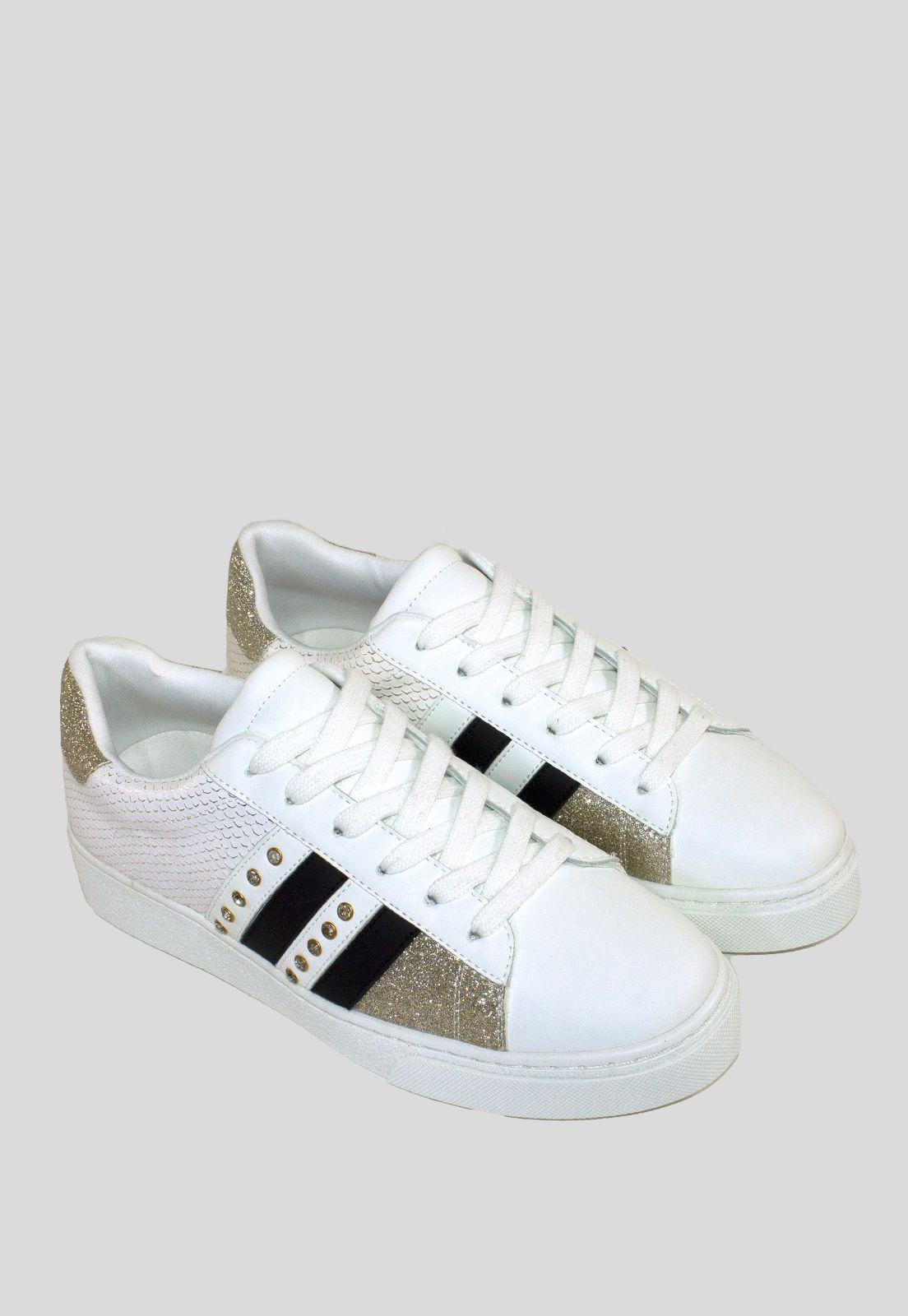 Zapatilla plana tacha later Blanco-3